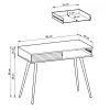 Coiffeuse noire glamour avec pieds dorés, 102 x 80 x 50