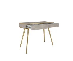 Coiffeuse noire glamour avec pieds dorés, 102 x 80 x 50