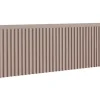 Coiffeuse suspendue avec deux tiroirs, façade rainurée - Couleur : brun caramel, 100 x 40 x 16 cm