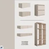 Coiffeuse suspendue avec deux tiroirs, façade lisse - couleur : cachemire, 100 x 40 x 16 cm
