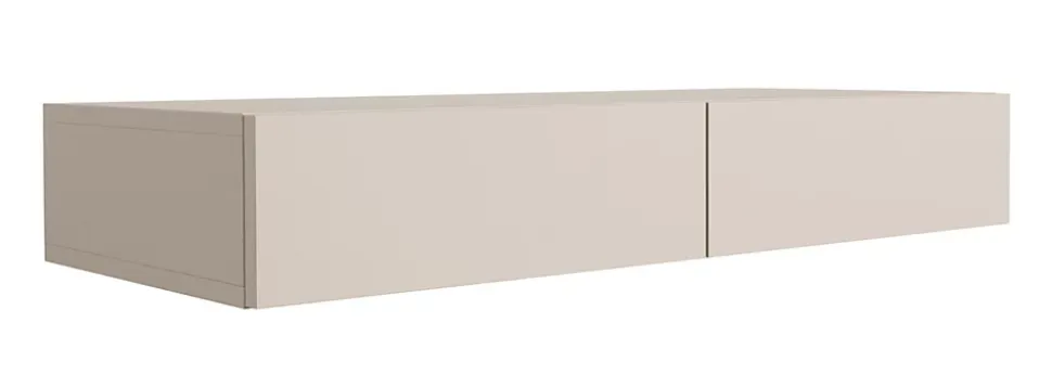 Coiffeuse suspendue avec deux tiroirs, façade lisse - couleur : cachemire, 100 x 40 x 16 cm