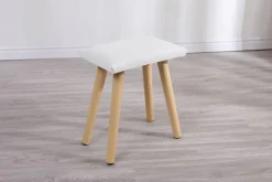 Coiffeuse table de maquillage avec miroir LED et tabouret coloris blanc H129 x L80 x P40 cm