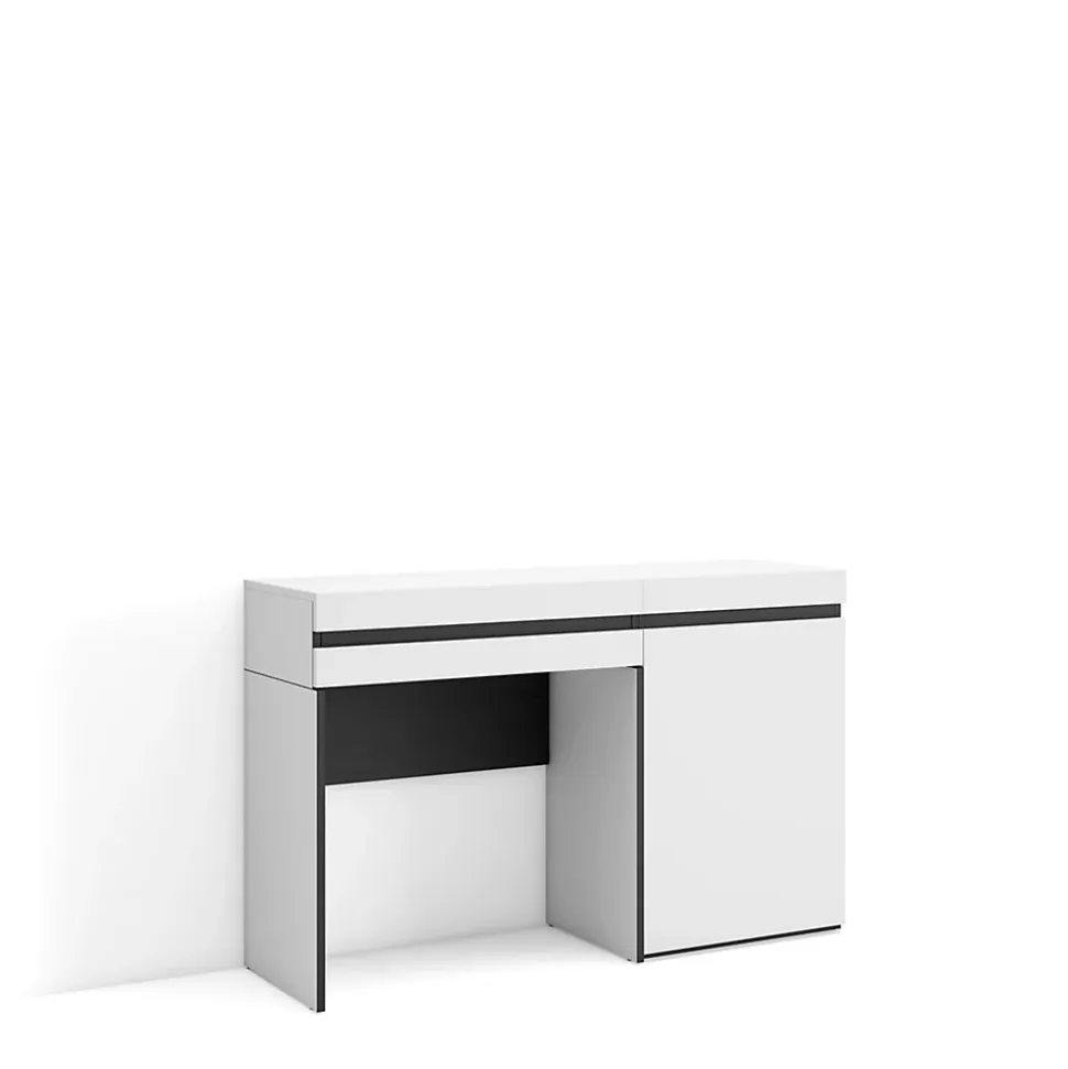 Coiffeuse 121x35x75cm avec tiroir couleur blanc