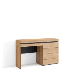 Coiffeuse 127x35x75cm avec tiroir commode buffet couleur chêne