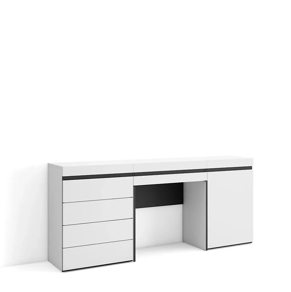 Coiffeuse 177x35x75cm avec tiroir commode buffet couleur blanc