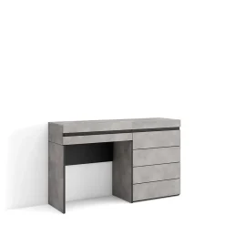 Coiffeuse 127x35x75cm avec tiroir commode buffet couleur gris ciment