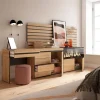Coiffeuse 284x35x145cm feu led sans chaleur XXL commode buffet chêne