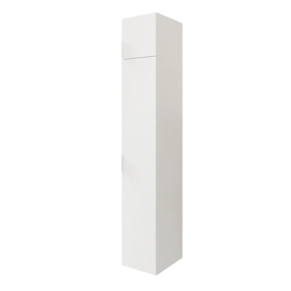 Colonne de rangement blanche GoodHome Atomia avec portes battantes H. 187,5 x L. 37,5 x P. 47 cm