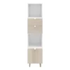 Colonne de rangement blanche sur pieds avec tiroirs et porte effet chêne GoodHome Atomia H. 161 x L. 37,5 x P. 35 cm
