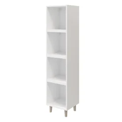 Colonne de rangement blanche sur pieds avec tiroirs et porte effet chêne GoodHome Atomia H. 161 x L. 37,5 x P. 35 cm