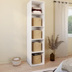 Colonne de rangement blanche 4 tablettes GoodHome Atomia H. 225 x L. 50 x P. 58 cm