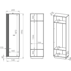 Colonne d'entree 1 porte Nilo Bois