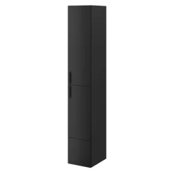 Colonne meuble TV noir avec 3 portes GoodHome Atomia H. 187 x L. 37 x P. 35 cm