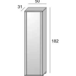Colonne Multi-Usage Blanc Effet Bois H 182Cm