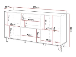Come - buffet bas - effet bois - 2 portes, 1 tiroir et 1 niche - 150 cm - Best Mobilier