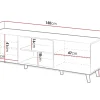 Come - meuble TV - effet bois - 2 portes et 2 niches - 150 cm - Best Mobilier