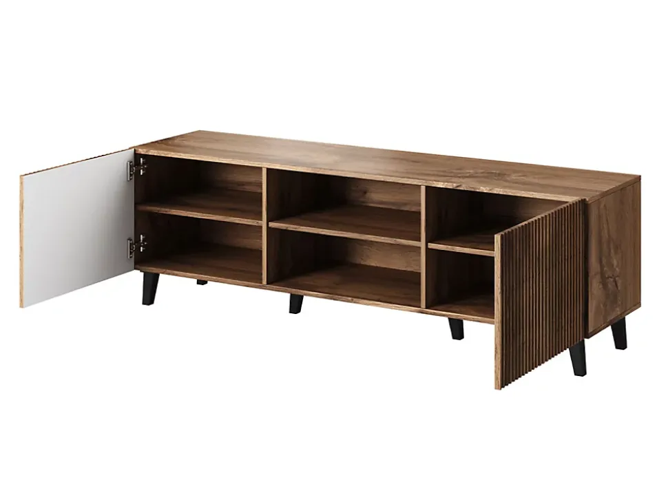 Come - meuble TV - effet bois - 2 portes et 2 niches - 150 cm - Best Mobilier