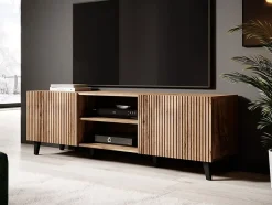 Come - meuble TV - effet bois - 2 portes et 2 niches - 150 cm - Best Mobilier