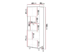 Come - vitrine - effet bois - 1 porte - 60x182 cm - Best Mobilier