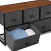 Commode à 5 Tiroirs avec Cadre en Métal Robuste Meuble de Rangement Tiroirs en Tissu Amovibles