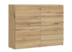 Commode 120 Cm Avec 8 Tiroirs, Chêne Wotan, 120 X 101 X 39 Cm