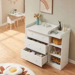 Commode à langer Beldinupp avec plan à langer blanc en.casa