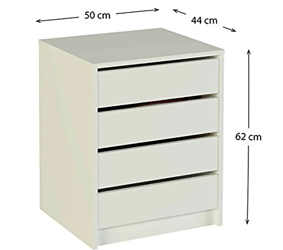 Commode / Meuble de rangement coloris blanc - Hauteur 61.4 x Longueur 50 x Profondeur 44 cm