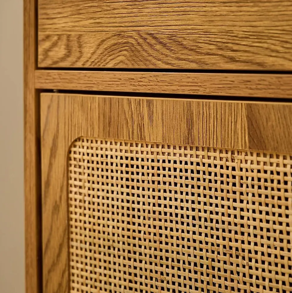 Commode 2 portes en rotin et 2 tiroirs L90 cm - ALIA