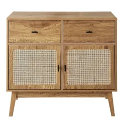 Commode 2 portes en rotin et 2 tiroirs L90 cm - ALIA