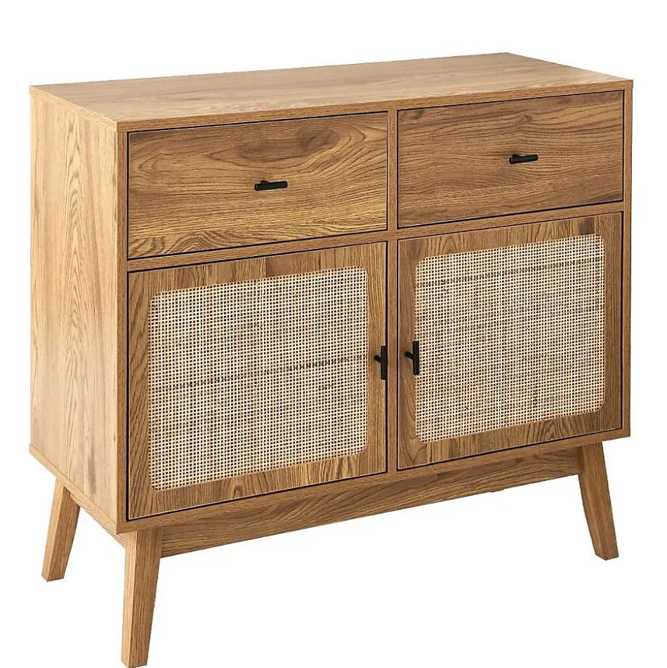 Commode 2 portes en rotin et 2 tiroirs L90 cm - ALIA