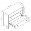 Commode 3 tiroirs - Blanc - ILIZANA