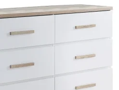 Commode 6 tiroirs - Blanc et naturel - SKAIDO