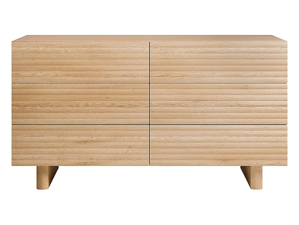 Commode 6 tiroirs - MDF - Coloris : Naturel - LUDIMA