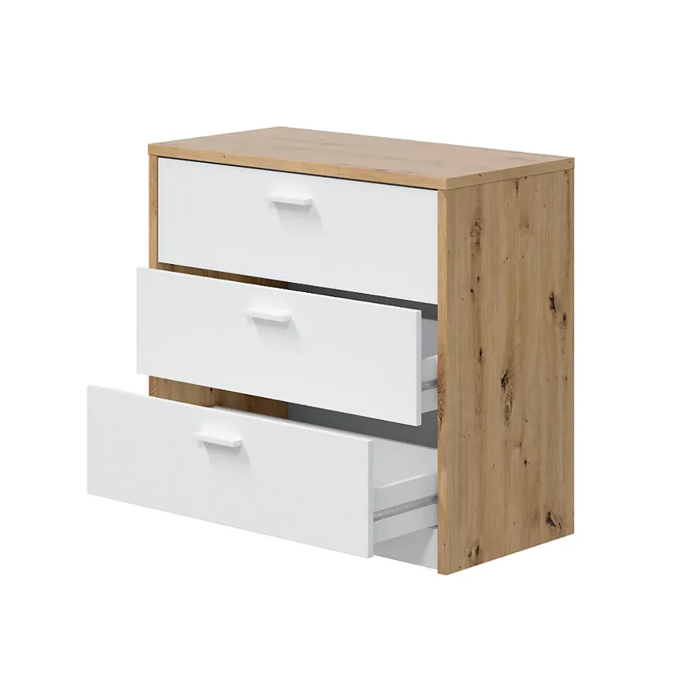 Commode 3 tiroirs avec bureau extensible L81 à 130 cm - KOMMO
