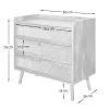 Commode 3 tiroirs avec façades en rotin naturel L80 cm - PALMO