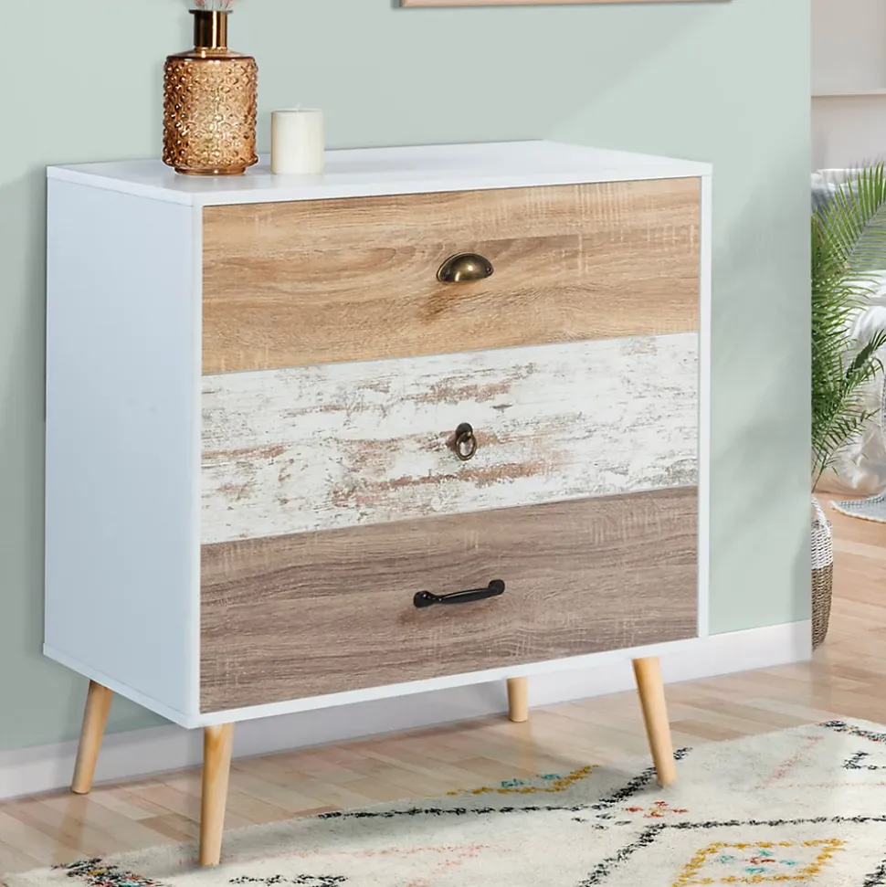 Commode 3 tiroirs BAHIA 75 cm scandinave