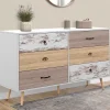 Commode 6 tiroirs BAHIA XXL 140 cm scandinave