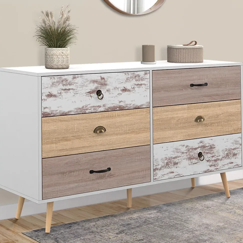 Commode 6 tiroirs BAHIA XXL 140 cm scandinave