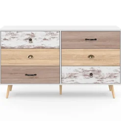Commode 6 tiroirs BAHIA XXL 140 cm scandinave