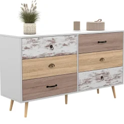 Commode 6 tiroirs BAHIA XXL 140 cm scandinave