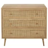Commode 3 tiroirs Bali en cannage et panneaux de particules