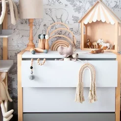 Commode 3 tiroirs Bellamy Pinette Blanc et gris