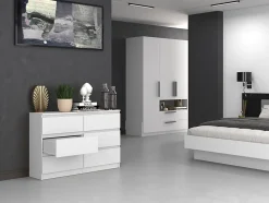Commode 6 tiroirs blanc 120 cm MALWA