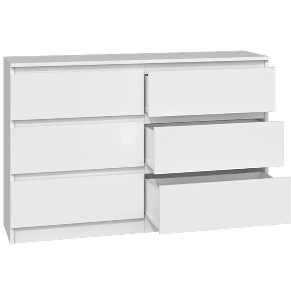 Commode 6 tiroirs blanc 120 cm MALWA