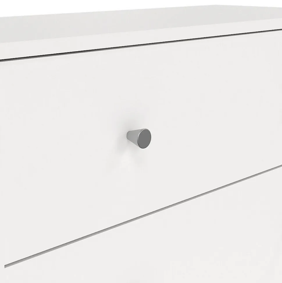 Commode 5 tiroirs blanc H108 cm - LISE