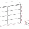 Commode 8 Tiroirs, Blanc Mat, 140 X 101 X 39 Cm