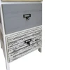 Commode 4 Tiroirs Bois Blanc Beige Gris Monté 79x30x24