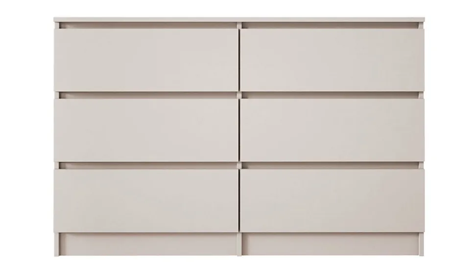 Commode 6 tiroirs, cachemire, 120 x 39 x 79 cm