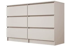 Commode 6 tiroirs, cachemire, 120 x 39 x 79 cm