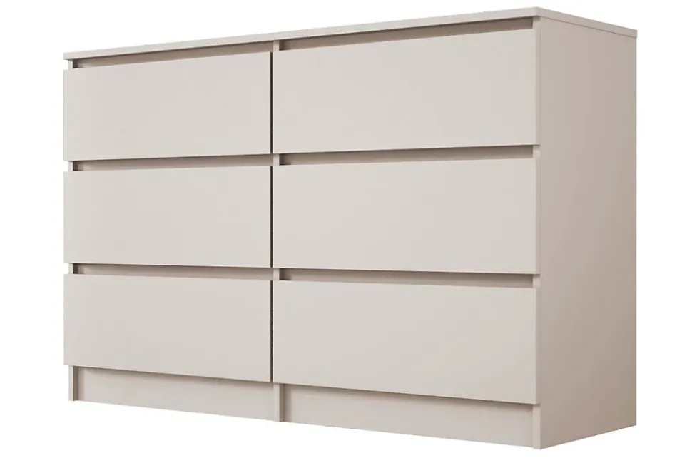 Commode 6 tiroirs, cachemire, 120 x 39 x 79 cm